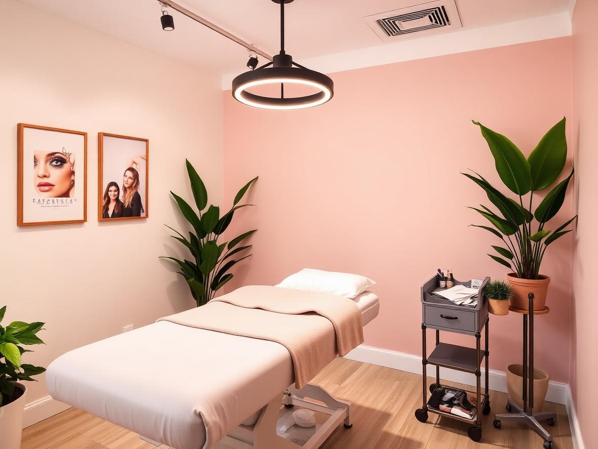 Interior of Kathy Lashes & Beauty Studio treatment room in Miami